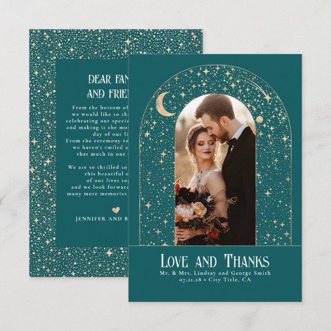 Tack för kelestial och mystisk stjärnbild kort (Fram/baksida)