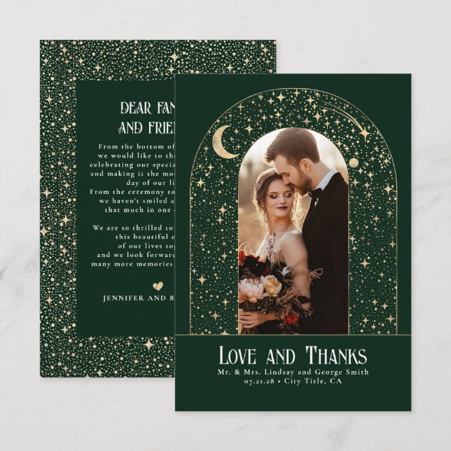 Tack för kelestial och mystisk stjärnbild kort (Fram/baksida)