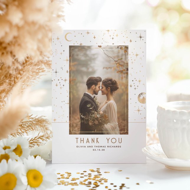 Tack för kelestial och mystisk stjärnbild kort (Stars Thank You Photo Card)
