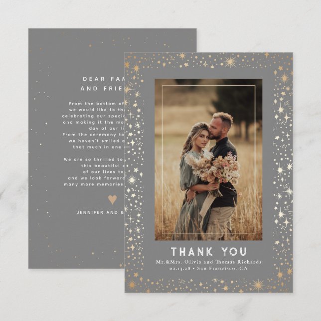 Tack för kelestial och mystisk stjärnbild kort (Fram/baksida)