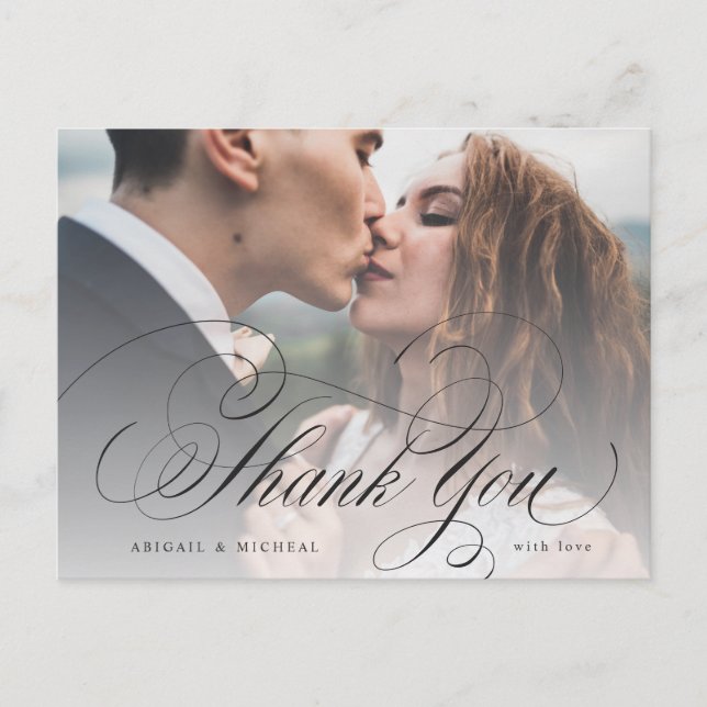 Tack för klassiskt bildspel för elegant vykort (Framsida)