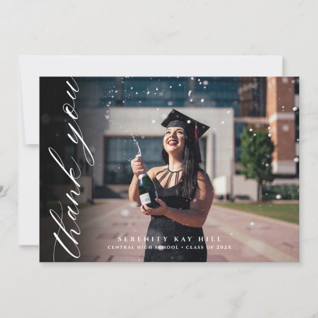 Tack för klassiskt Elegant Kort (Framsida)