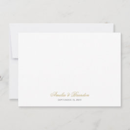Tack för klassiskt Guld-calligrafi Anteckningskort