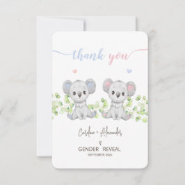 Tack för Koala Gender Reveal Party. Kort