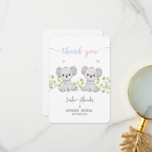 Tack för Koala Gender Reveal Party. Kort
