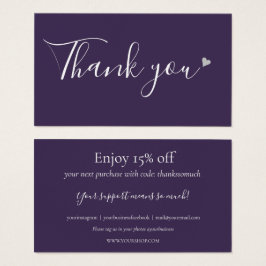 Tack för köp av Lila-rabattkort Visitkort