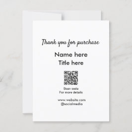 Tack för köp namn titel här skanna QR Vykort