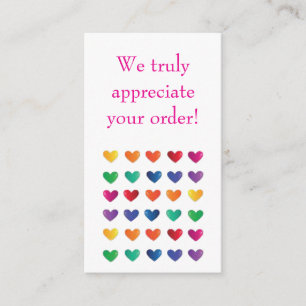 Tack för köpet Love Hearts vykort