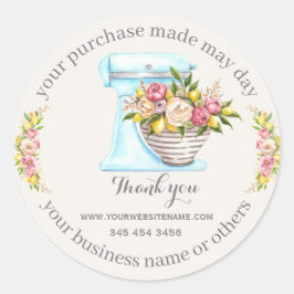 Tack för köpet, små bageriföretag. runt klistermärke