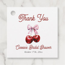 Tack för körsbär på toppen rosa rosett bröllopsdus