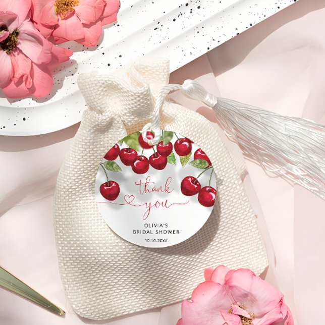 Tack för körsbärsbröllopsseminarie gåvor etiketter (Skapare uppladdad)