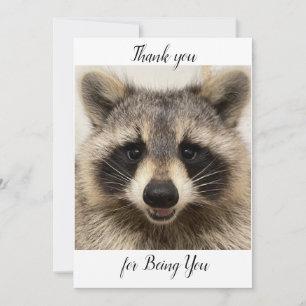 Tack för kortet "Animal", Raccoon. Julkort