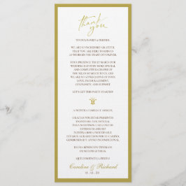 Tack för kortet. Engelska och spanska Program