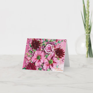 Tack för kortet "rosa Blommigt Stollig" Kort