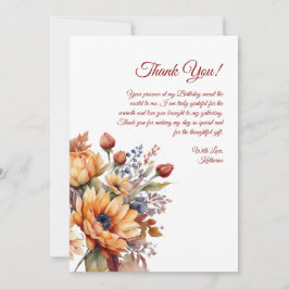 Tack för kortets vattenfärgsblommor- inbjudningar