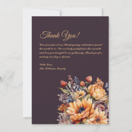 Tack för kortfärgsblommor - Lila- Inbjudningar