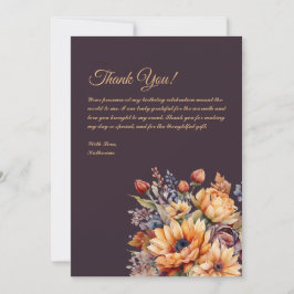 Tack för kortfärgsblommor - Lila- Inbjudningar