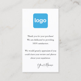 Tack för kundvärdering Lägg till Logotyp Visitkort