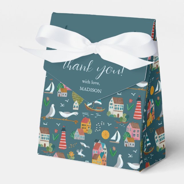 Tack för kusten-baby shower presentaskar (Framsidan Sidan)
