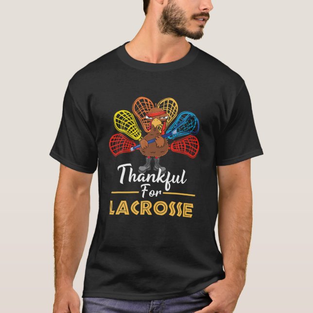 Tack för Lacrosse Turkey Thanksgiving Gift Spo T Shirt (Framsida)