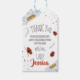 Tack för Ladybug Födelsedagsfest Presentetikett