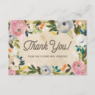 Tack för lägenhet för möhippa för vintageblommigt