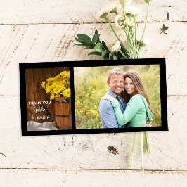 Tack för Landsbyggsbröllop av Daisy av trä Kort