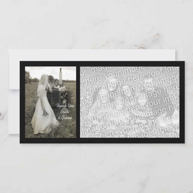 Tack för Landsbyggsbröllop av stam och traktor (Framsida)