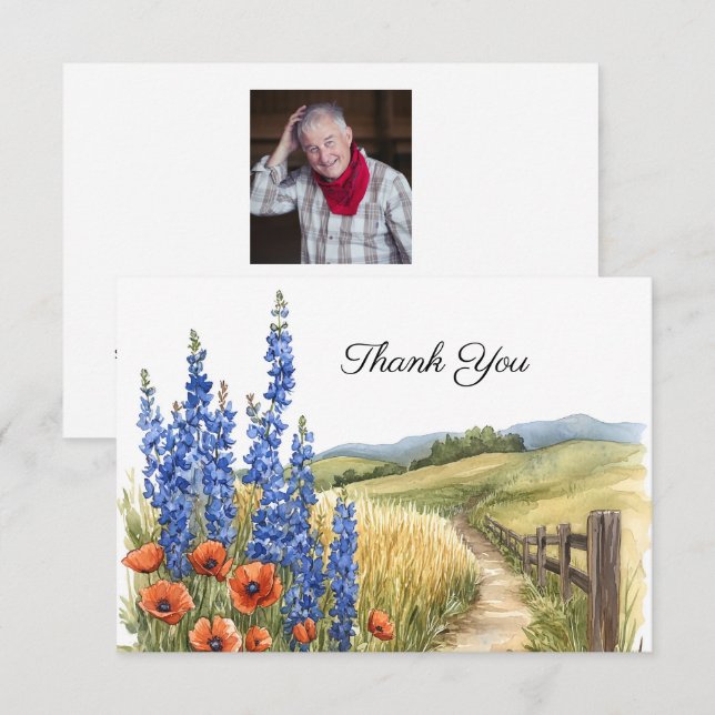 Tack för landsidesfotofoto (Bereavement Foto) Kort (Fram/baksida)