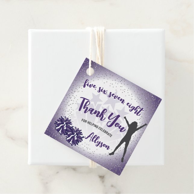 Tack för ledande Lila av Födelsedagsfest Gåvor Etiketter (På plats)