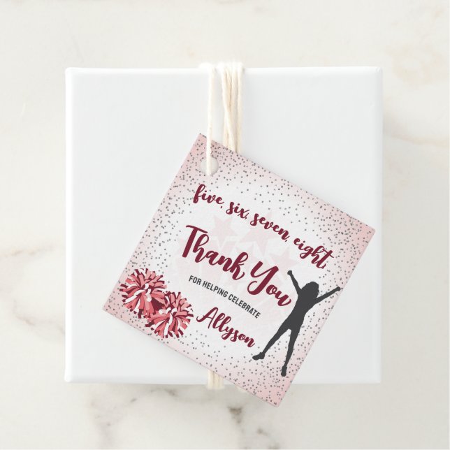 Tack för ledande Rosa av Födelsedagsfest Gåvor Etiketter (På plats)
