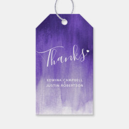 Tack för lila abstrakt bröllop eller märkre för ev presentetikett