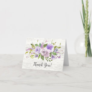tack för Lila av Blommigt av rustik Möhippa Kort