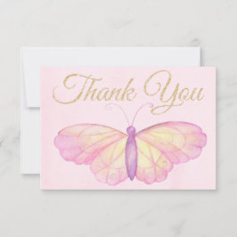 Tack för lila och Rosa Butterfly Baby Shower