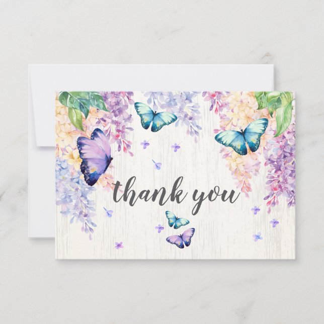 Tack för Lilac och Butterfly Kort (Framsida)