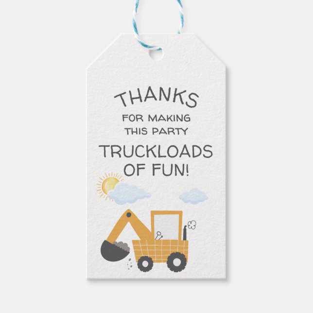 Tack för Lilla digger i byggverktyget Presentetikett (Framsidan)