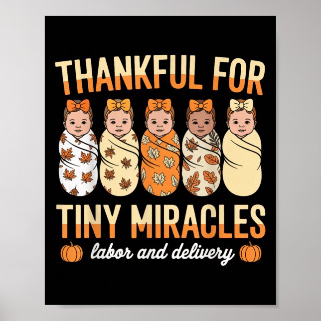 Tack för lilla Miracles labourleveranssjukskötersk Poster (Framsidan)