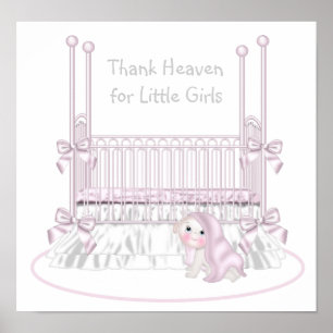Tack för lille Girls Nursery Art Poster
