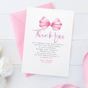 Tack för Ljusa rosa babybabyskor för elegant Kort