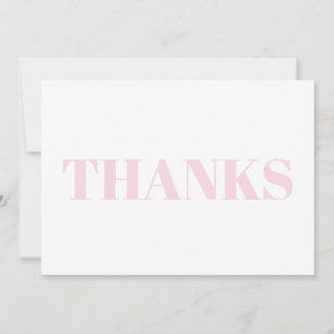 Tack för ljust rosa, vitt, modernt typografiskt ko