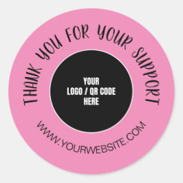 Tack för Logotyp av anpassningsbar för support Runt Klistermärke