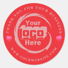 Tack för Logotyp av företag för ditt företag Runt Klistermärke