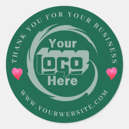 Tack för Logotyp av företag för ditt företag Runt Klistermärke