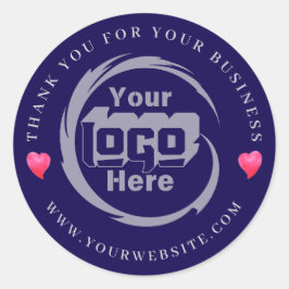 Tack för Logotyp av företag för ditt företag Runt Klistermärke