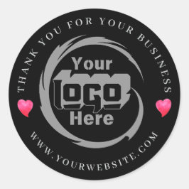 Tack för Logotyp av företag för ditt företag Runt Klistermärke