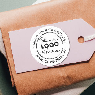 Tack för Logotyp av företag för ditt företag Runt Klistermärke