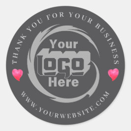 Tack för Logotyp av företag för ditt företag Runt Klistermärke