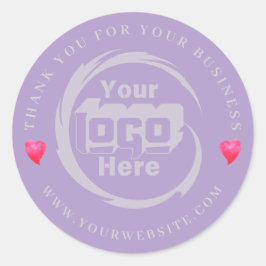 Tack för Logotyp av företag för ditt företag Runt Klistermärke