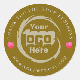 Tack för Logotyp av företag för ditt företag Runt Klistermärke