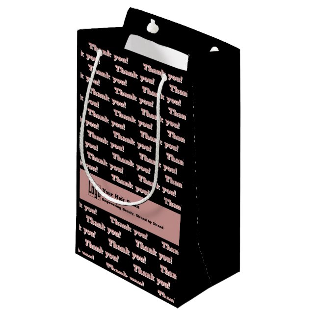 Tack för Logotyp Motto Hair Salon QR Code Black Ro (Framsidan Vinklad)